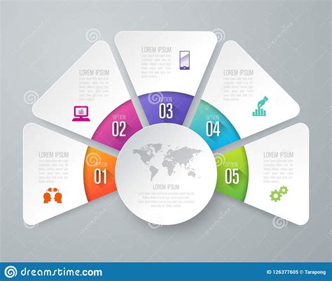 Infographics Projekta Wektorowe I Biznesowe Ikony Z 5 Opcjami