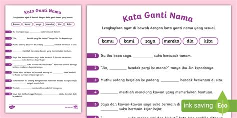 Kata Ganti Nama Diri Pertama In English Malay Grammar Kata Ganti Nama Diri Malay Pronouns
