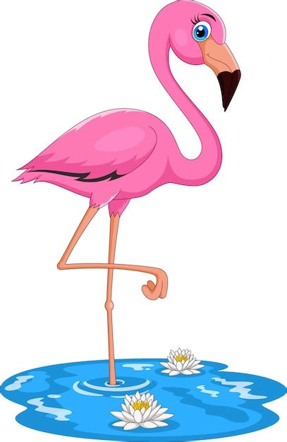Premium Vector Cute Cartoon Pink Flamingo Bird
