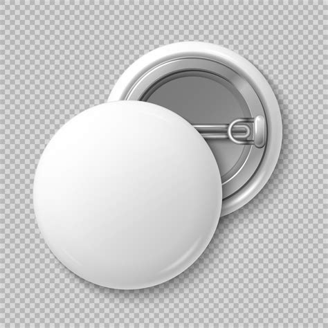 White Blank Badging Round Button Badge Isolated Vector Template By