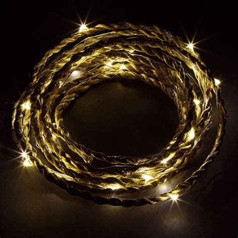 Battery Operated Gold Glitter Rope Lights Lighting Home Decor