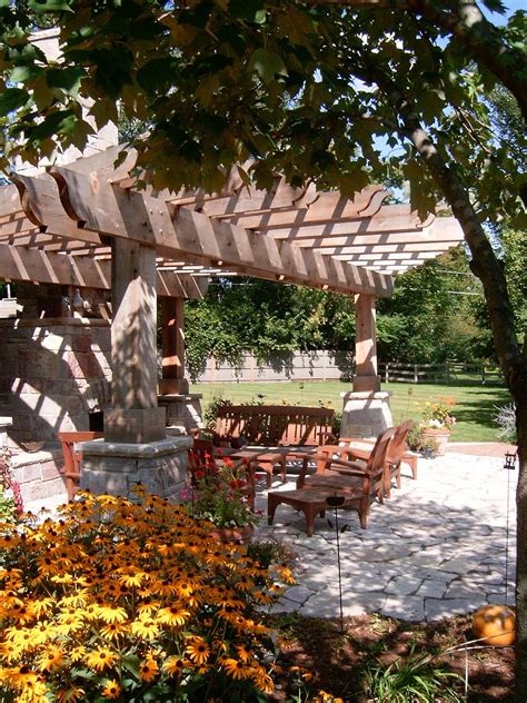 Fireplace And Pergola By Kinsella Landscape Landscape Design Pergola