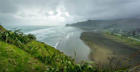 Piha Beach From Lions Rock New Zealand Find Away Photography