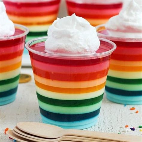 Rainbow Jello Cups Yummy Healthy Easy
