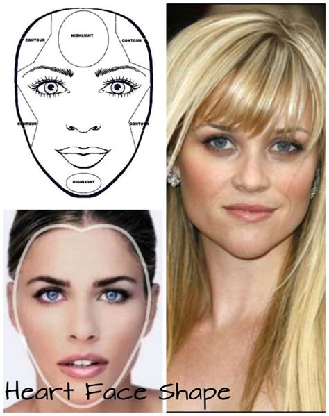 Make Up Guide To Face Shapes And Contouring And Highlight Heart Face Shape Face Shapes