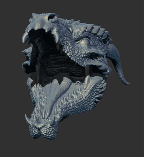 3d Model Dragon With Moveable Jaw File Stlobj Printfile For Etsy