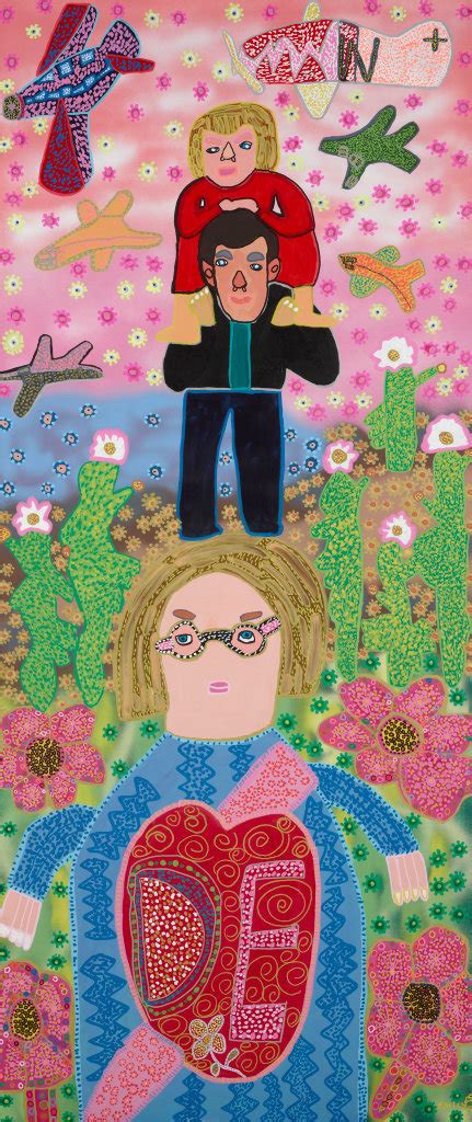 Emily Crockford Self Portrait With Daddy In The Daisies Watching The