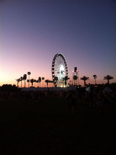 Sunset By The Ferris Wheel At Night At Coachella Coachella Looks