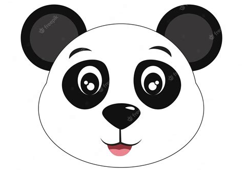 Ícone De Animais De Rosto De Panda Fofo Vetor Rosto De Urso Panda