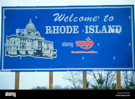 Welcome To Rhode Island Sign Stock Photo Alamy