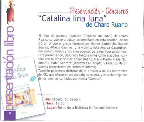 Presentación Concierto Catalina Lina Luna De Charo Ruano Abril 2005