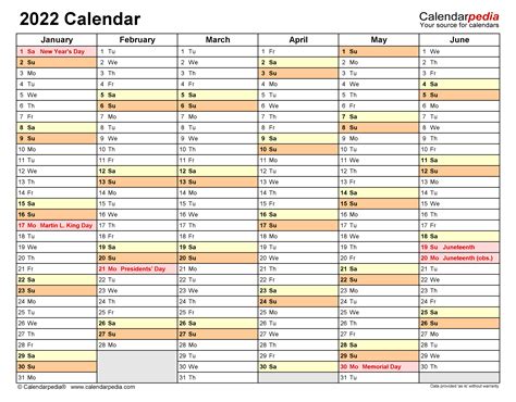 Calendar Template 2022 Excel Printable Calendar Collection