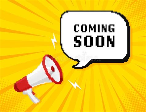 Coming Soon Megaphone On White Background For Flyer Design Vector