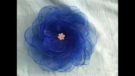 Diy How To Make An Organza Flower Youtube