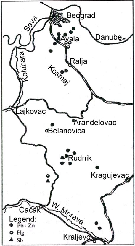Situation Map Of Šumadija Mining Area Simić 1951 Download