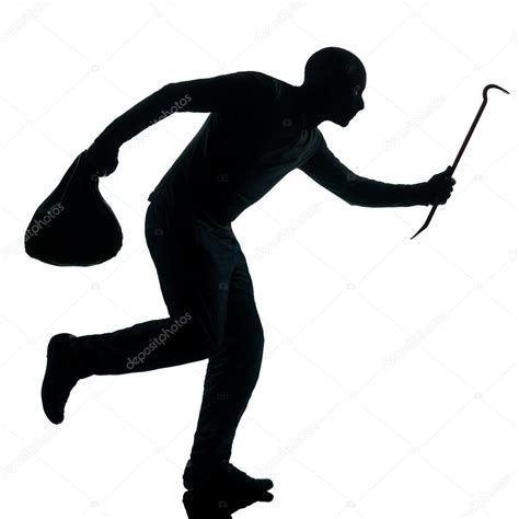 Man Thief Criminal Running Silhouette Stock Photo By STYLEPICS 69333401