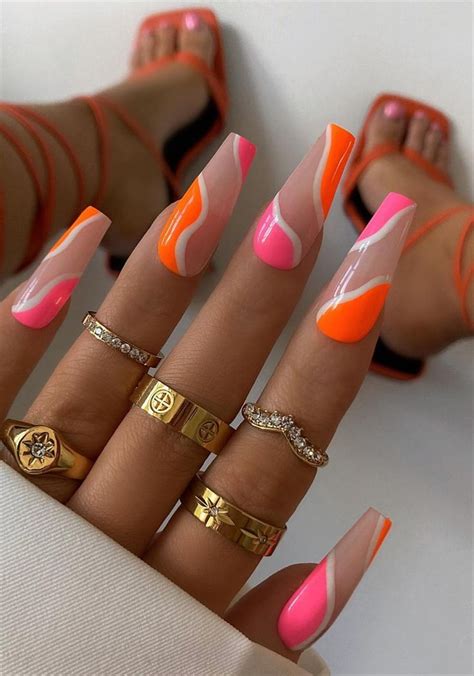 37 Bright Neon Orange Nails For Summer Nail Colors 2022 Mycozylive