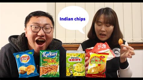 chinese people test taste indian chips reaction video south asian cusine youtube
