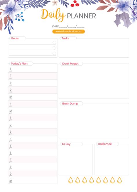 Free Printable Daily Planner For 2021 Templates