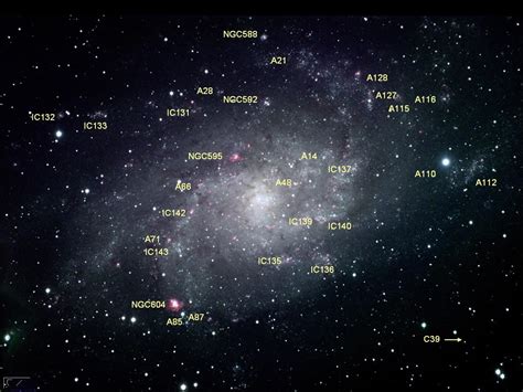 Star Clusters And Nebulae In The Triangulum Galaxy M33