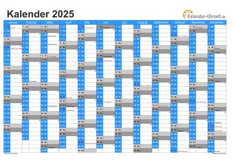 Kalender 2025 Zum Ausdrucken In Excel 19 Vorlagen Kos