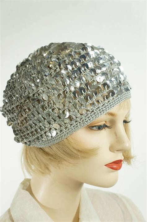 Rare Vng Sequin 1920s Juliette Flapper Hat 20s Flappers Knit Sequin