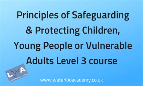 Principles Of Safeguarding And Protecting Children Young