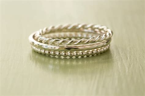 Sterling Silver Stacking Ring Set Set Of 3 Stacking Rings Etsy Uk