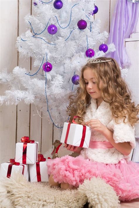 Little Girl With Christmas Presents Stock Photo Image Of Christmas