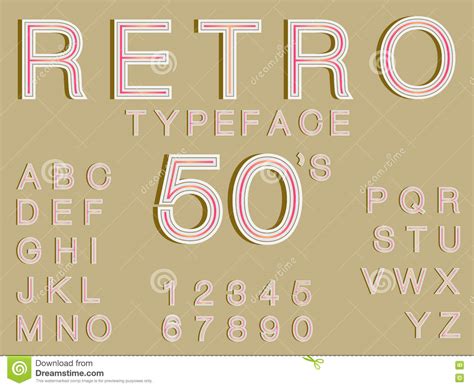 Retro Typeface Font In Vintage Style Perfect For Posters Stock Vector