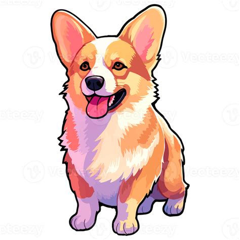 Colorful Pembroke Welsh Corgi Dog Pembroke Welsh Corgi Portrait Dog