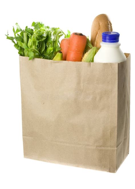 Paper Bag Full Of Groceries Stock Image Image Of Corn Carrot 3081893