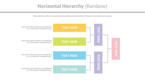 Horizontal Hierarchy Diagram Rainbow