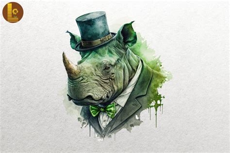 Gangster Rhino Saint Patricks Day By Mulew Art Thehungryjpeg