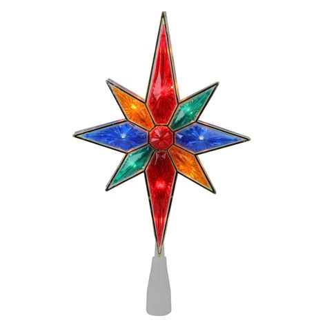 11 Lighted Multi Color Bethlehem Star With Gold Trim Christmas Tree