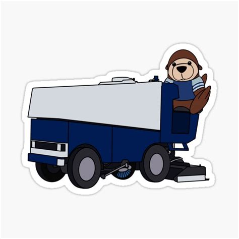 Butter The Otter Zamboni Driver Sticker For Sale By Buttertheotter