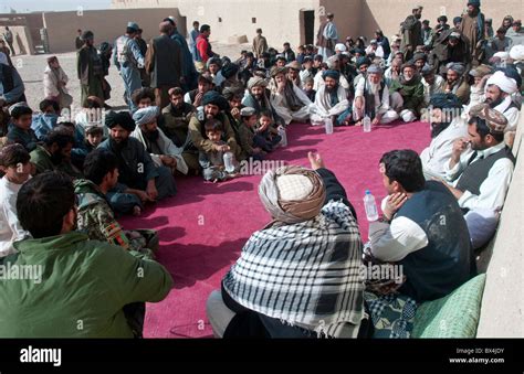 Village Meeting In Helmand Province Afghanistan Stock Photo Alamy