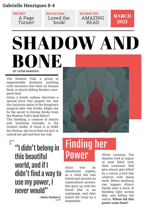 Shadow and Bone Newspaper by Gabby? - Flipsnack