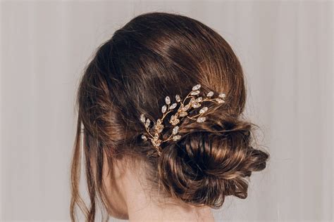 Large Swarovski Crystal Wedding Hairpins In Opal Gold Silver Or Rose