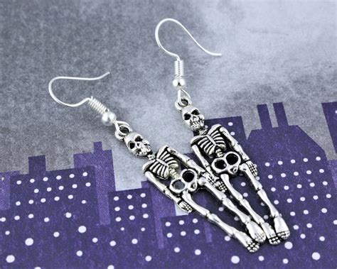 Skeleton Earrings Halloween Jewellery Horror Earrings Etsy
