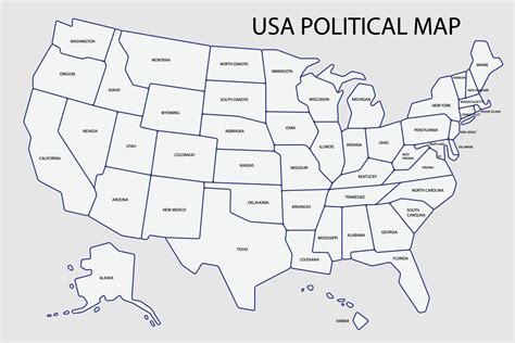 Mapa Pol Tico De Los Estados Unidos De Am Rica Dividido Por Estado
