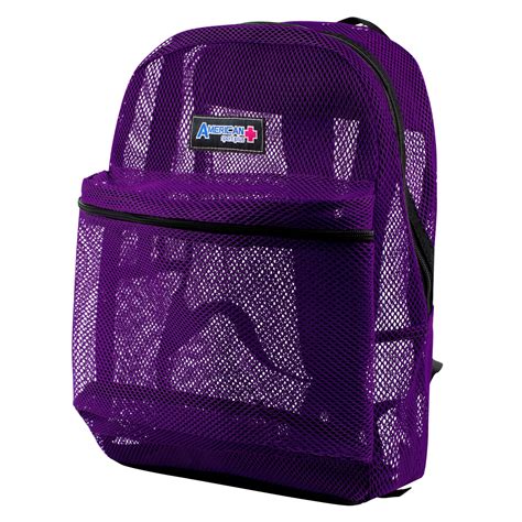 Mesh 17 School Security Travel Backpack Purple