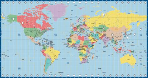 World Map Us Time Zone Miller Map Creative Force