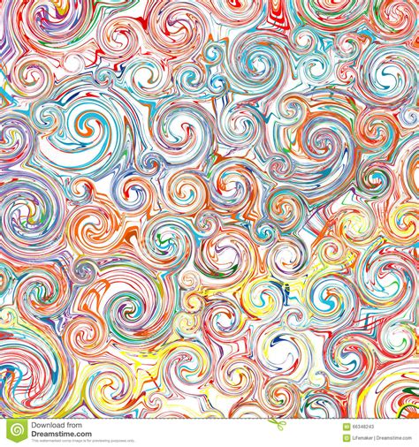 Abstract Rainbow Curved Stripes Color Line Art Swirl Pattern Vector