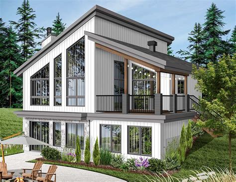 Modern Vacation Home Plan For The Sloping Lot 22522dr Architectural