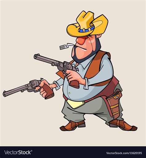 Cartoon Man Is A Thug With Guns Royalty Free Vector Image