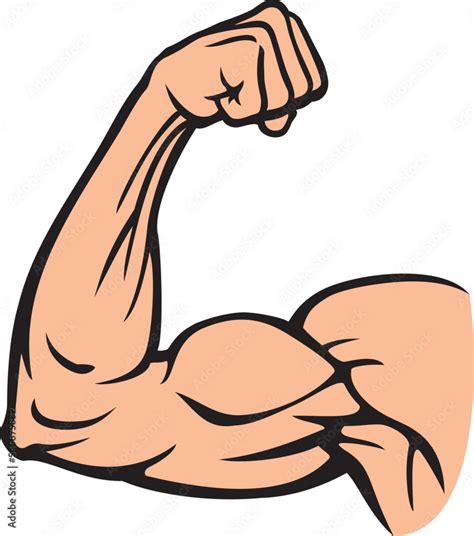 Biceps Muscle Flexing Arm Showing Power Bodybuilder Fitness Design