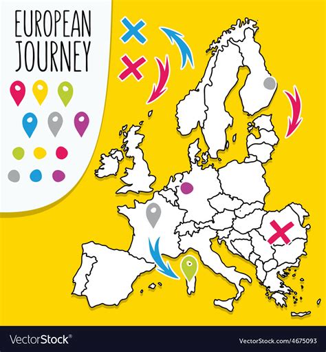 Illustration Europe Map Cartoon