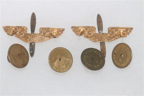 Original Ww2 Us Army Air Force Winged Propeller Officers Collar Badges