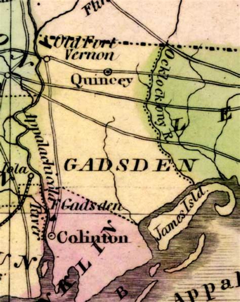 Map Of Gadsden County Florida 1842